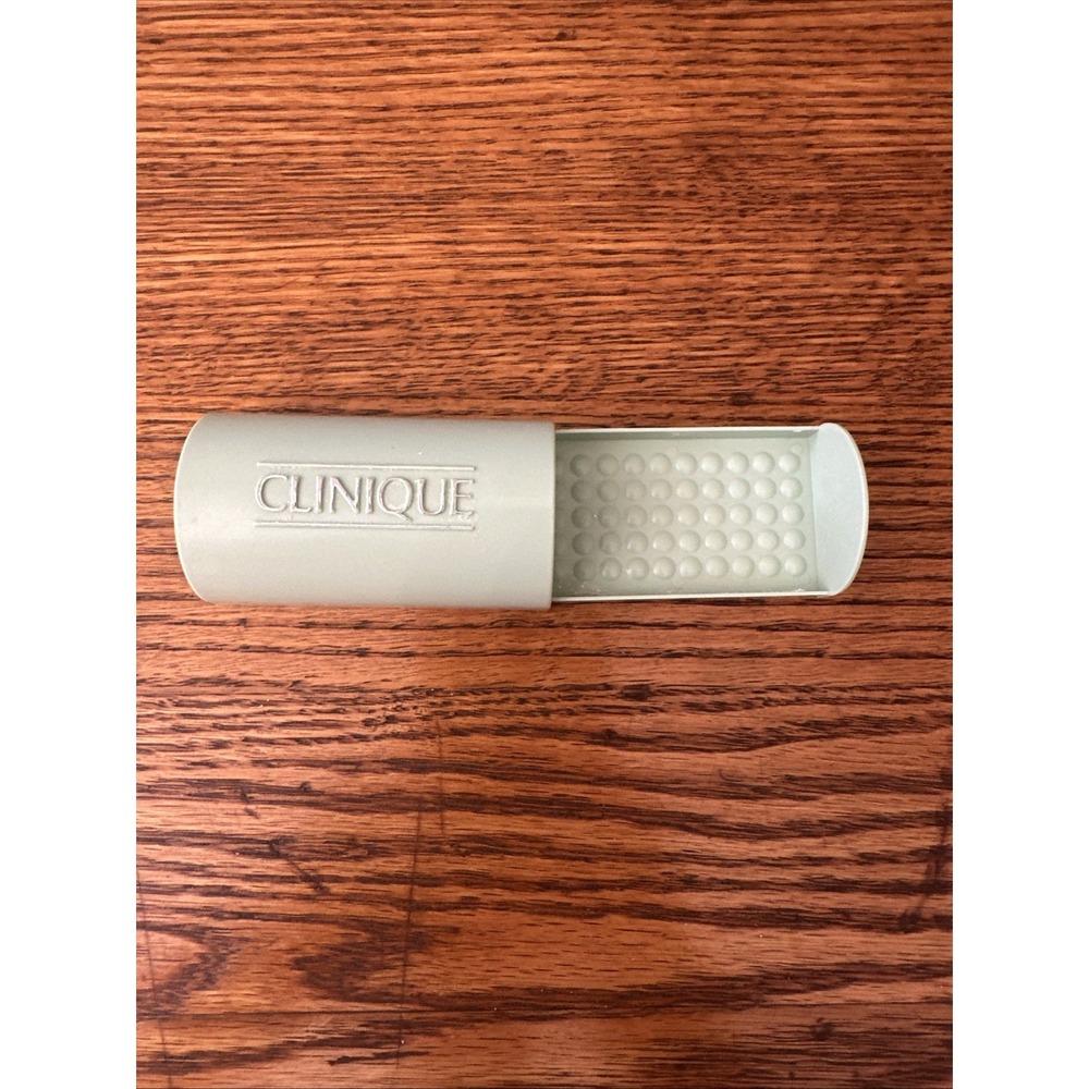 Clinique Vintage Travel Soap Dish Case Pale Green Plastic Two Piece Sliding Logo